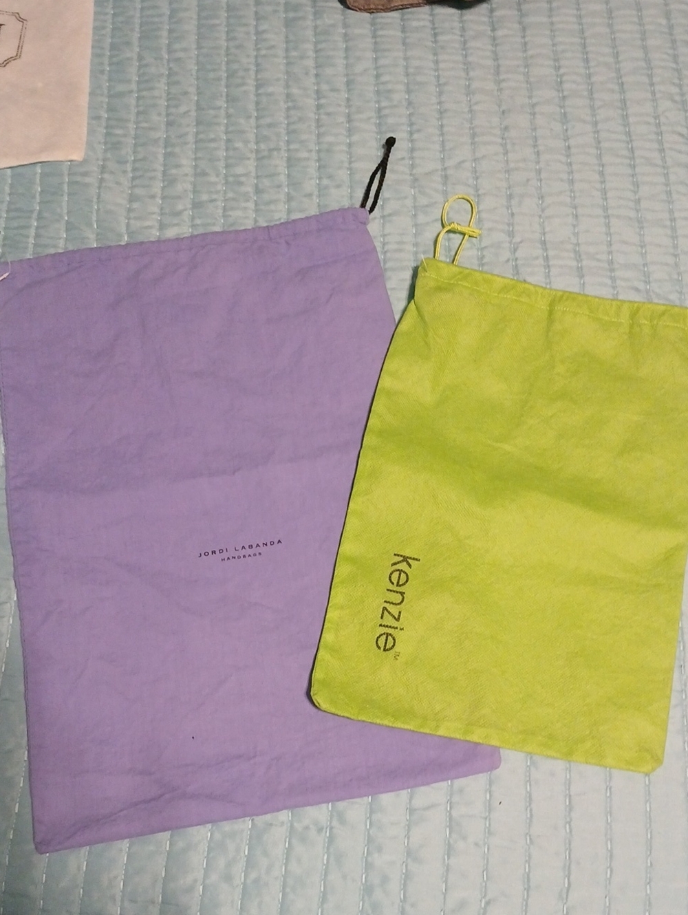 Kenzie Lime Drawstring Dust Bag & Lavender Jordi Labanda Pouch